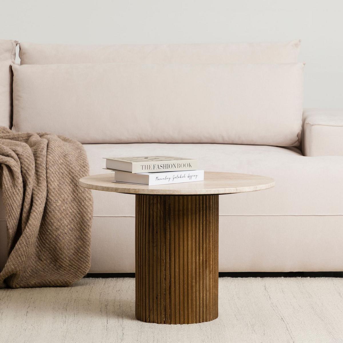 COUCHTISCH MANDI braun/beige - Beige/Braun, Holz/Naturmaterialen (60/60/42cm) - IDIMEX