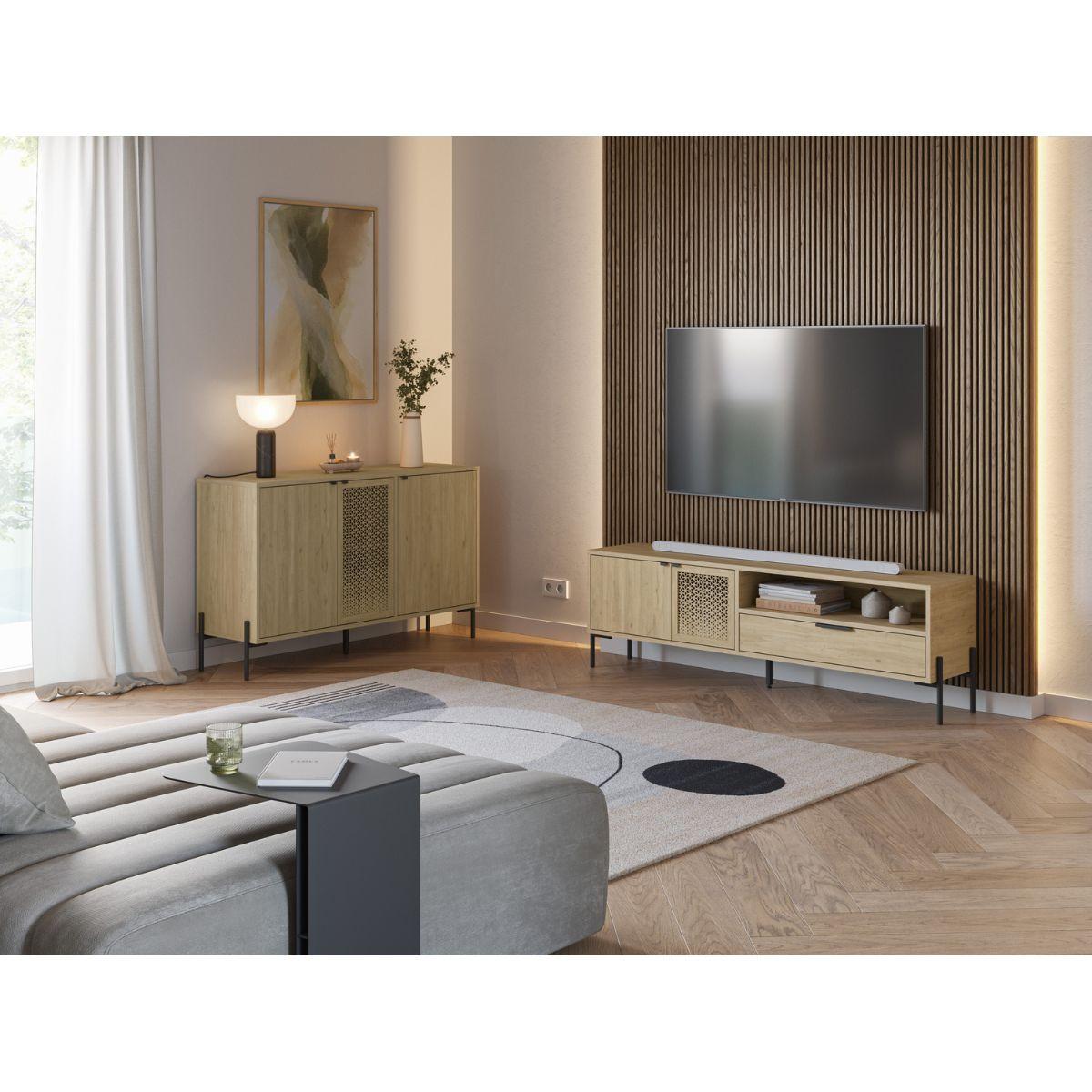 KOMMODE Inca Braun 125.6/40/80.5 cm - Braun, Holz (40/80.5/125.6cm) - Calicosy