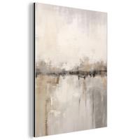 METALLBILD Moderne Kunst - Abstrakt - Beige 30x40 cm - Beige, Metall (30/40cm) - MuchoWow