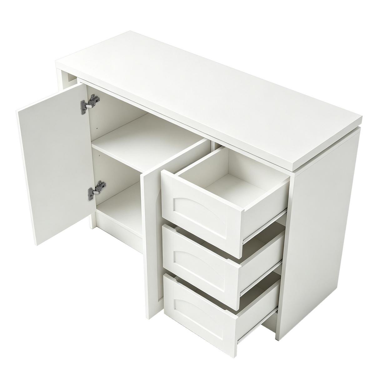SCHREIBTISCH aus MDF in Weiß, 360° drehbar und platzsparend - Weiß, Holzwerkstoff (40/110/75cm) - Urban Meuble