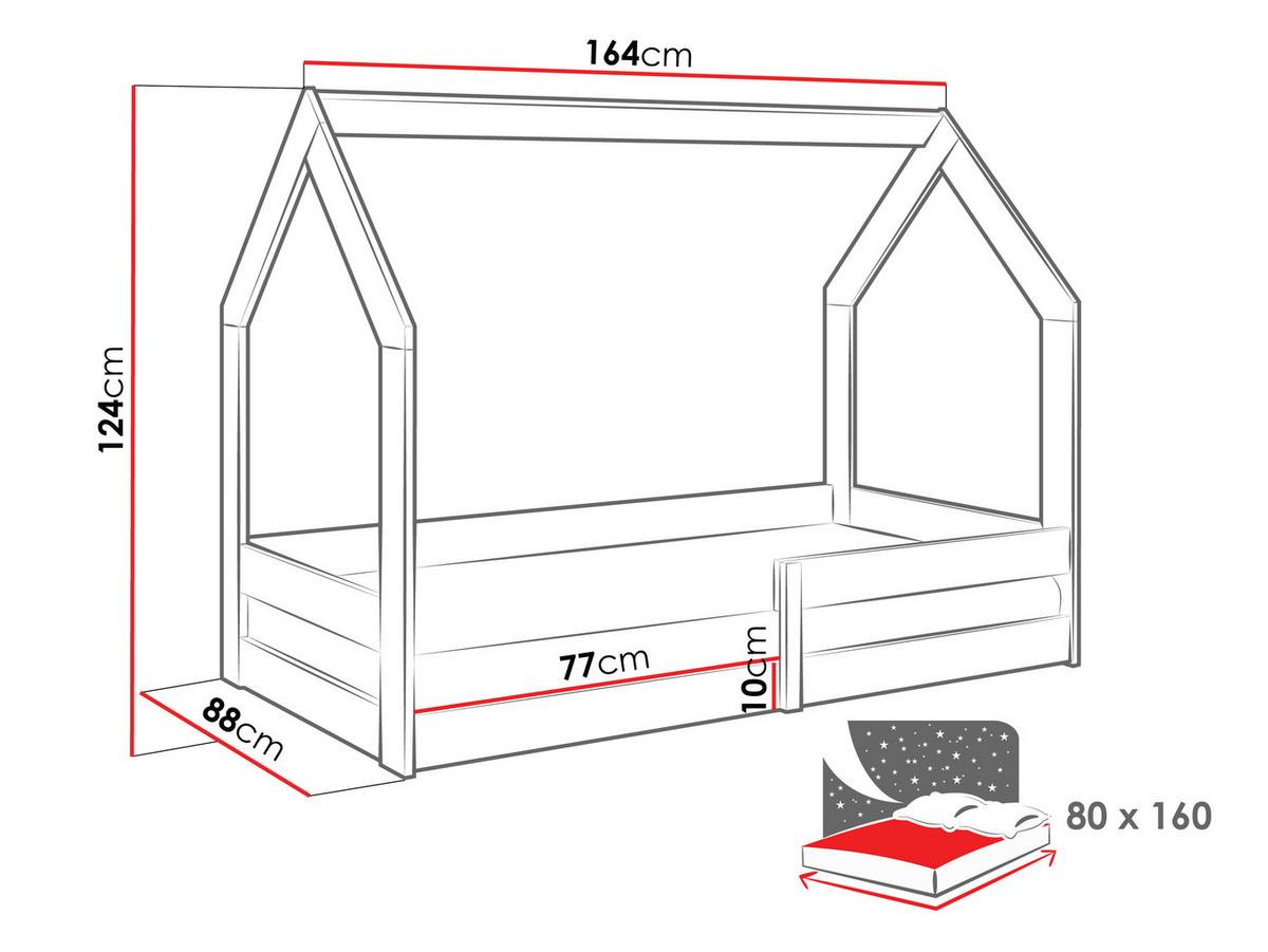 HAUSBETT Pola - Weiß, Holz (80/160cm) - MIRJAN24