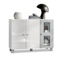 SIDEBOARD Denjo Tür in Beton Oxid Optik - Hellgrau, Holzwerkstoff (107/81/35cm) - Vladon