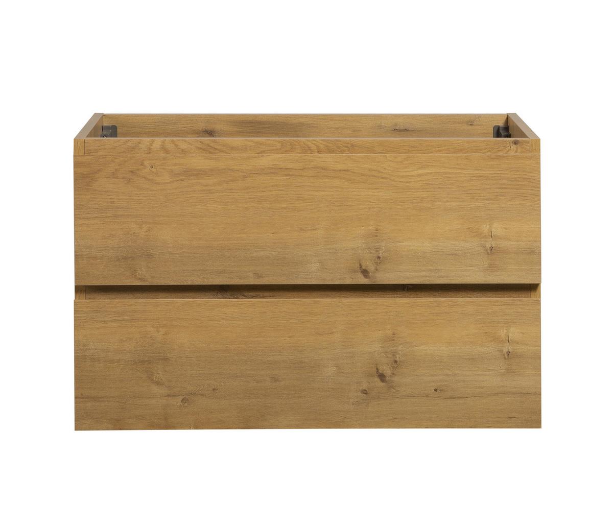 WASCHBECKENUNTERSCHRANK Angela 2 Schubladen Eiche - 80 x 48 x 50 cm - Eichefarben, Holz (80/50/48cm) - Badplaats