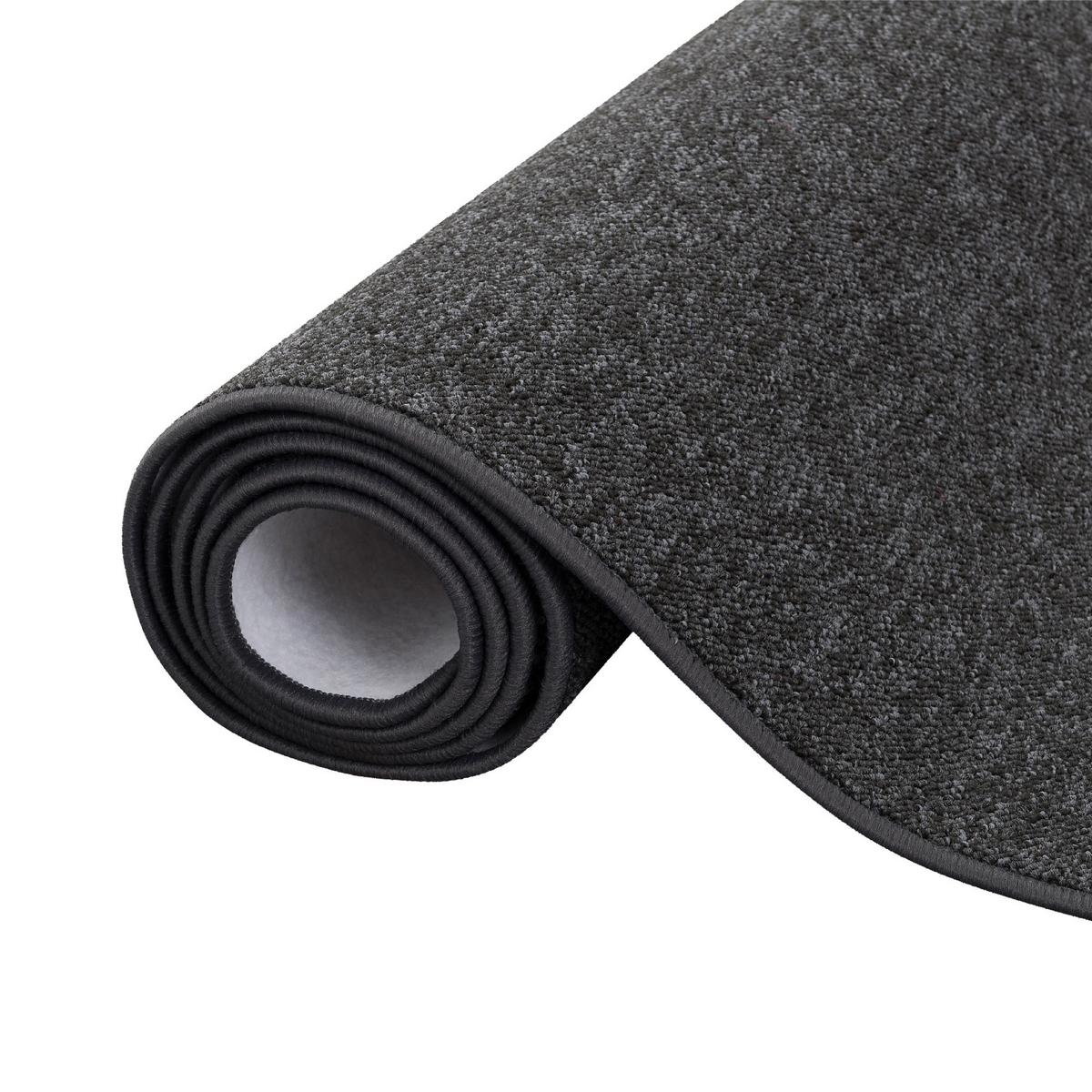 FEINSCHLINGEN VELOUR LÄUFER TEPPICH STRONG - Schwarz/Grau, Textil (100/200cm) - Snapstyle