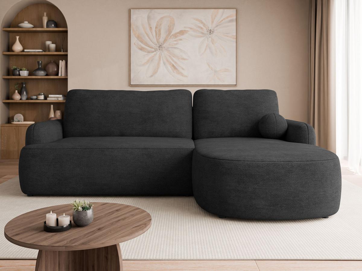 ECKSOFA Loridu, Seite: Rechts - Anthrazit/Schwarz, Holz/Kunststoff (250/174cm) - MIRJAN24