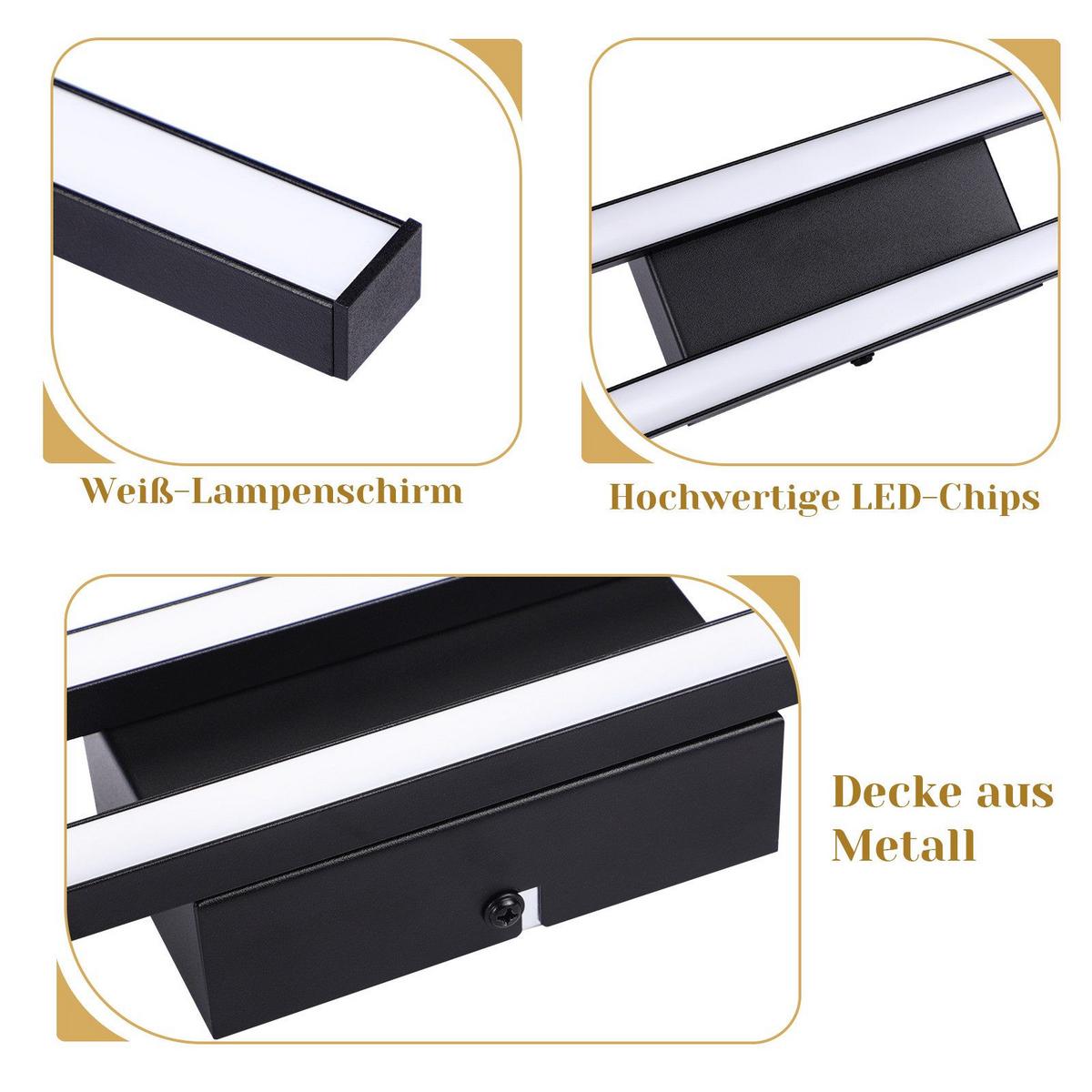 LED-DECKENLEUCHTE Passau 61.5/7/4.8 cm - Schwarz, Metall (61.5/7/4.8cm) - Nettlife
