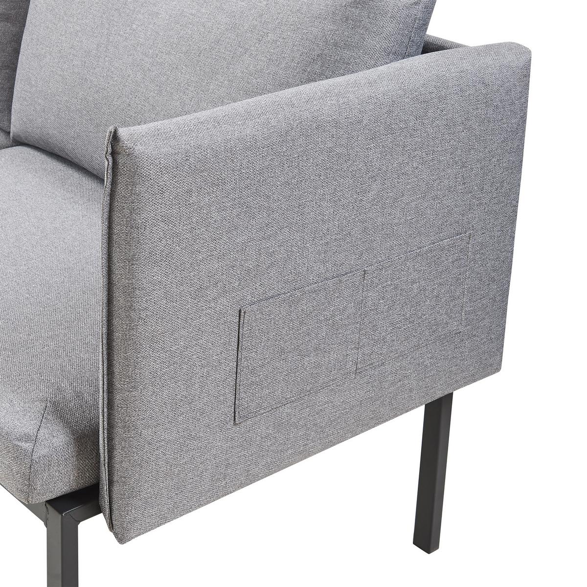 2-SITZER-SOFA Kamar - Grau, Holz/Textil (158/69/63.5cm) - [en.casa]