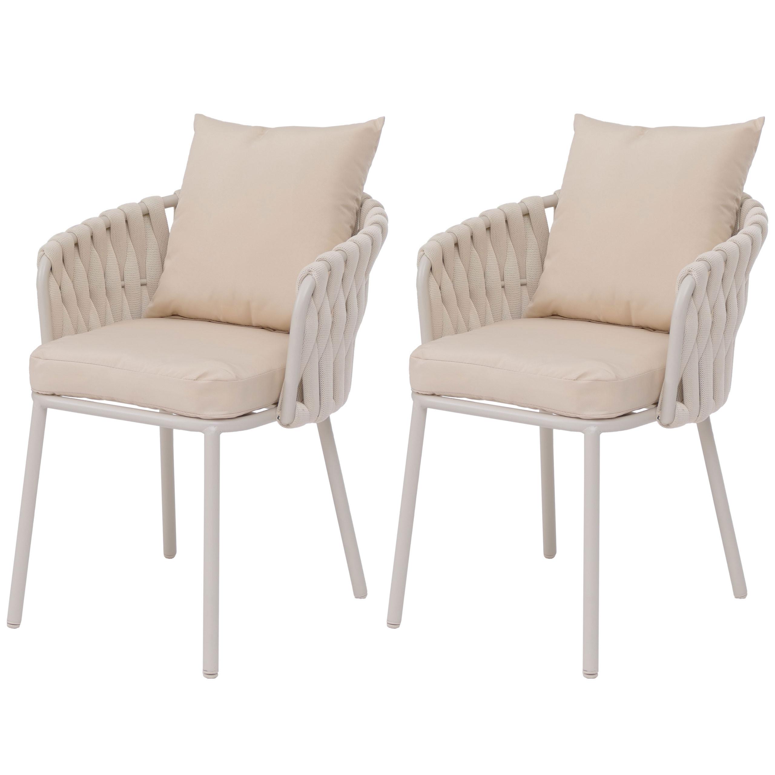 GARTENSTUHL Cremeweiß - Creme, Metall (56/71/57cm) - MCW