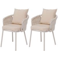 GARTENSTUHL Cremeweiß - Creme, Metall (56/71/57cm) - MCW