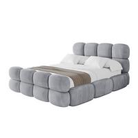 POLSTERBETT mit Bettkasten, Fußteil und Lattenrost, Bett mit Matratze H3/H4 - NOMA-Z 180x200 Hellgrau - Hellgrau, Holzwerkstoff/Textil (180/200cm) - ALTDECOR
