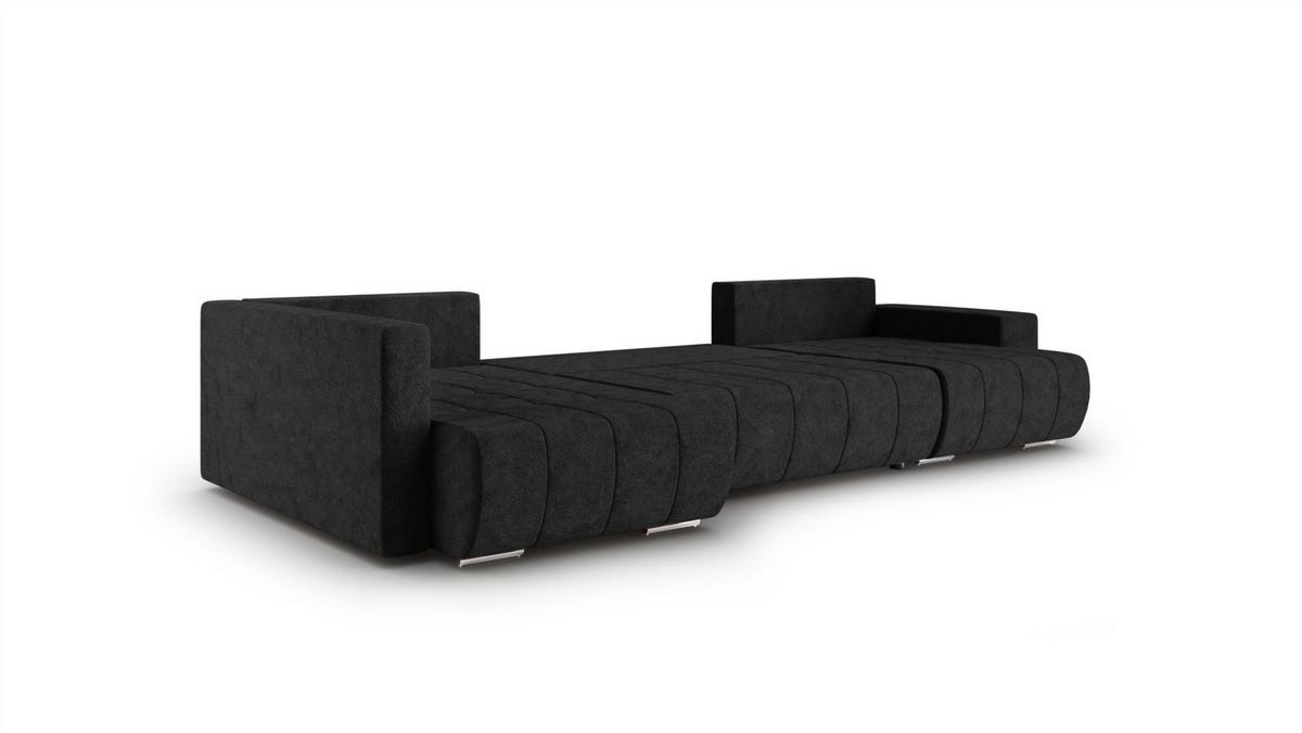 WOHNLANDSCHAFT Armanda - Schwarz, Holzwerkstoff/Textil (392/83/185cm) - Fun Möbel