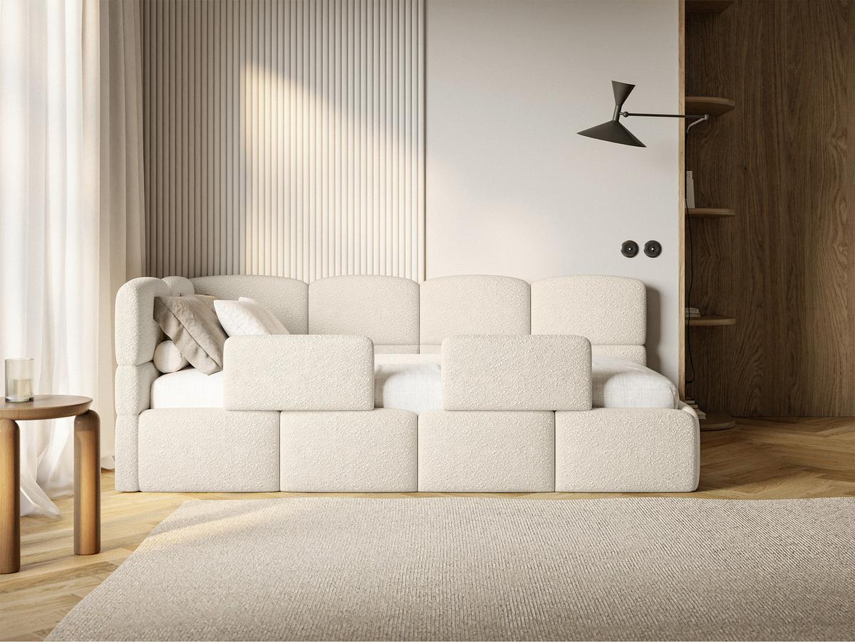 KINDERBETT Cloudy Hellbeige120 cm, Bouclé - Ecru/Schwarz, Kunststoff/Textil (120/200cm) - Selsey