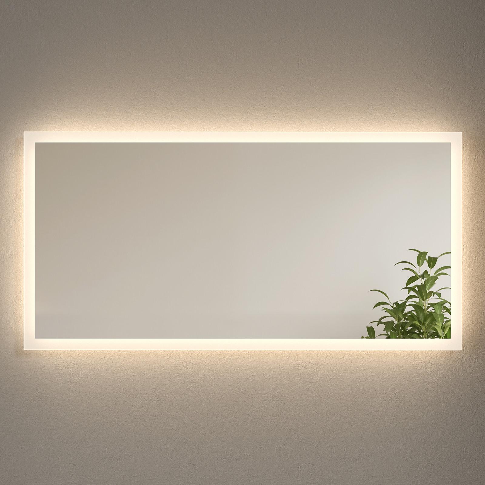 BADSPIEGEL mit Explosionsgeschützte Folie Beleuchtung 120/60/3,5 cm - Weiß, Glas (60/3.5/120cm) - EMKE