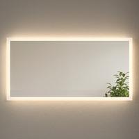 BADSPIEGEL mit Explosionsgeschützte Folie Beleuchtung 120/60/3,5 cm - Weiß, Glas (60/3.5/120cm) - EMKE