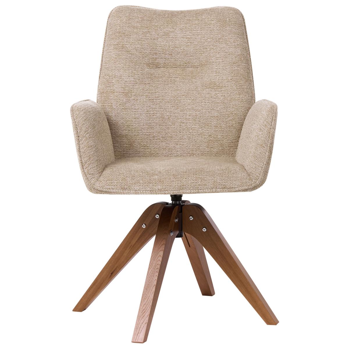 ESSZIMMERSTUHL Beige Mokena - Beige/Braun, Textil (58/90/66cm) - Beliani