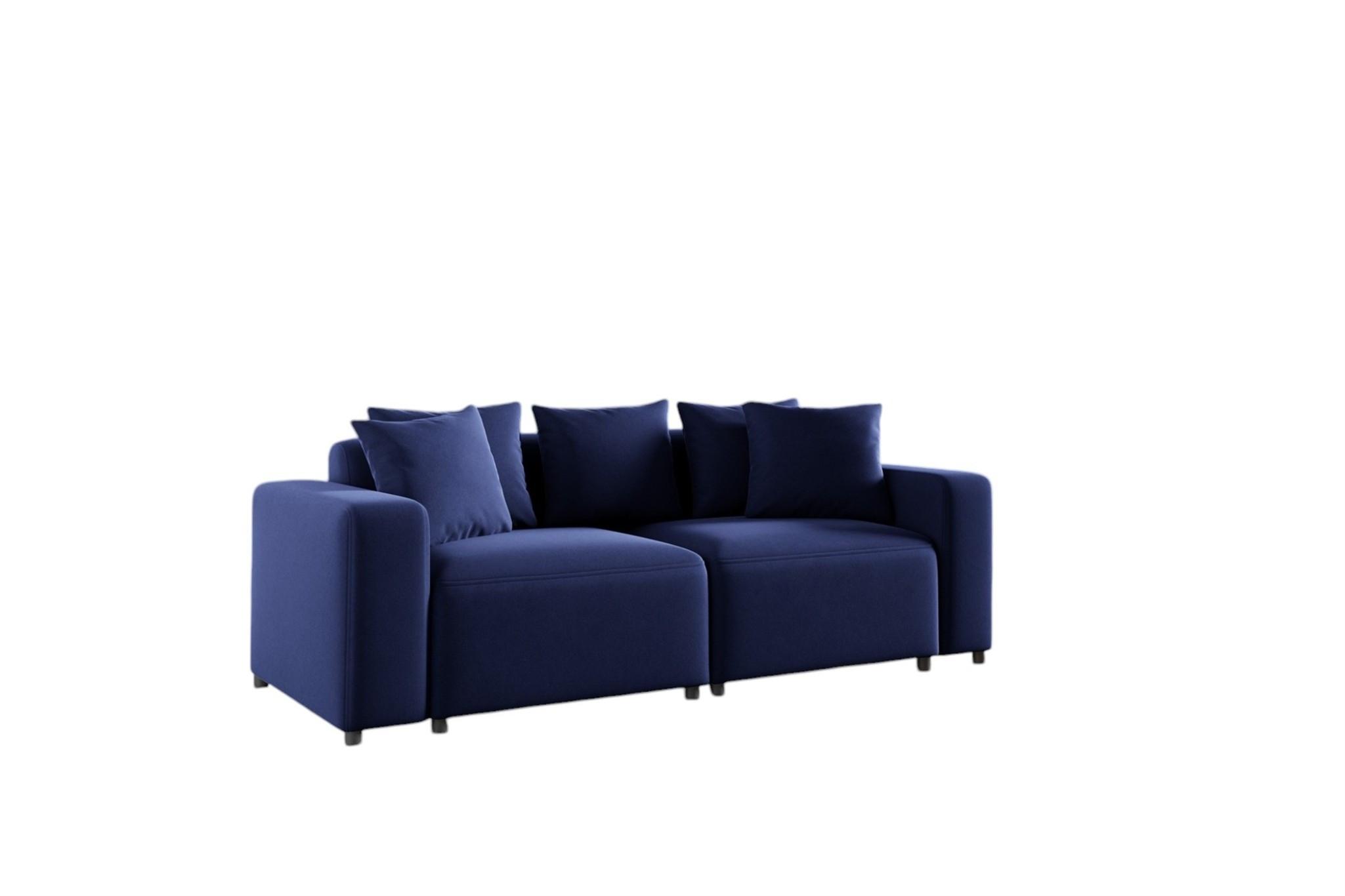 SOFA Megan 2-sitzer In Salvador - Dunkelblau, Holzwerkstoff/Textil (236/75/98cm) - Fun Möbel