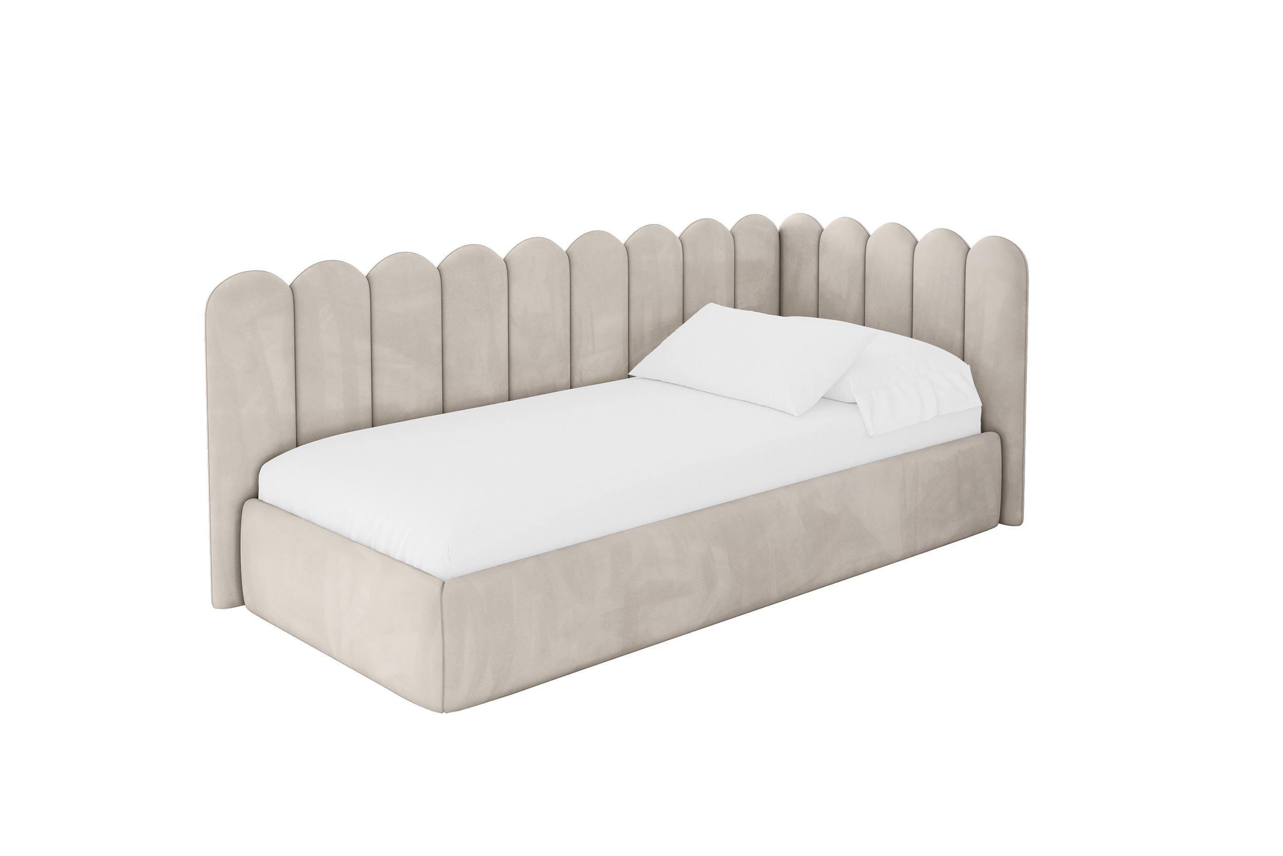 EINZELLBETT Jugendbett mit Bettkasten, Links - ARTY 100x200 Beige - Ecru, Holzwerkstoff/Textil (100/200cm) - ALTDECOR