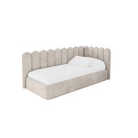 EINZELLBETT Jugendbett mit Bettkasten und Matratze H3/H4, Links - ARTY 100x200 Beige - Ecru, Holzwerkstoff/Textil (100/200cm) - ALTDECOR