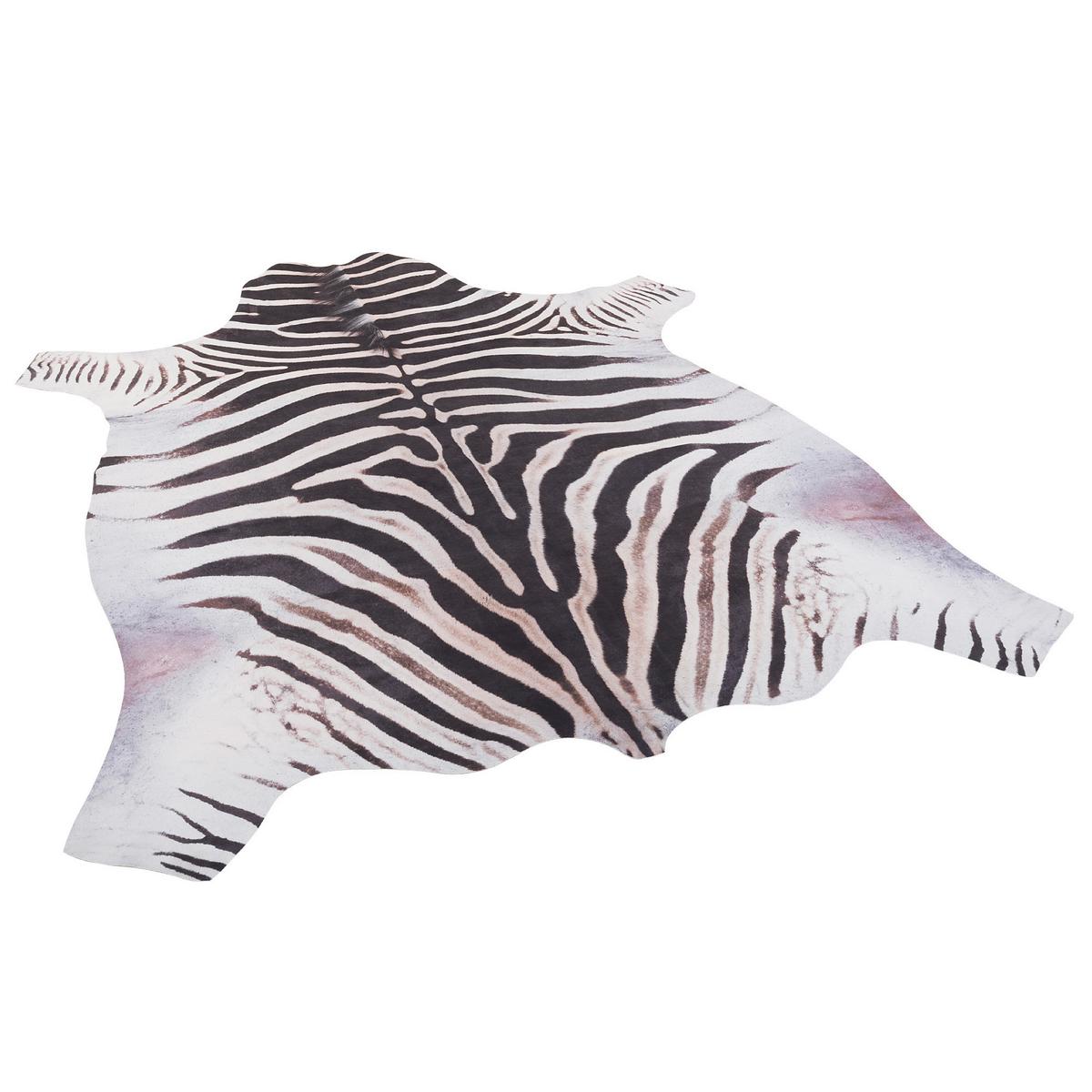 KUNSTFASER TEPPICH ZEBRA - Schwarz/Weiß, Textil (155/190cm) - Pergamon