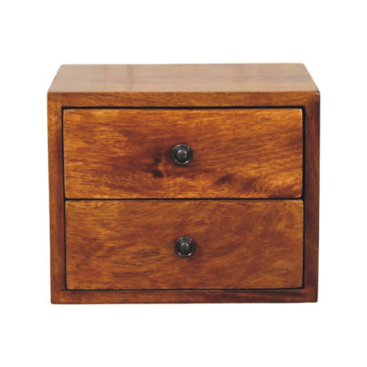 WANDNACHTTISCH Solis, Braun. - Messingfarben/Braun, Mangoholz/Holz (30/24/35cm) - Artisan Furniture
