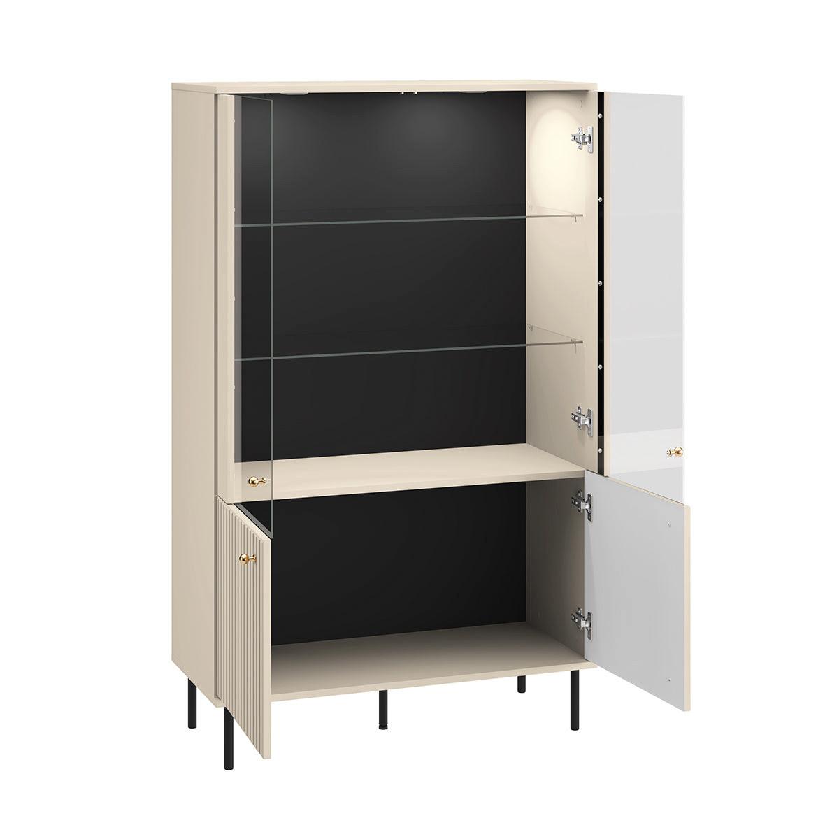 GESCHIRRSCHRANK Nova Beige - Beige, Holzwerkstoff (92/151/40cm) - Petits-meubles