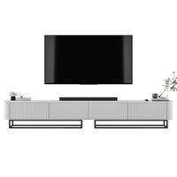 TV-LOWBOARD 2er-Set Aurora Weiß matt 280 cm mit Metallrahmen - Schwarz/Weiß, Holzwerkstoff/Metall (280/44/35cm) - Meble Lindner