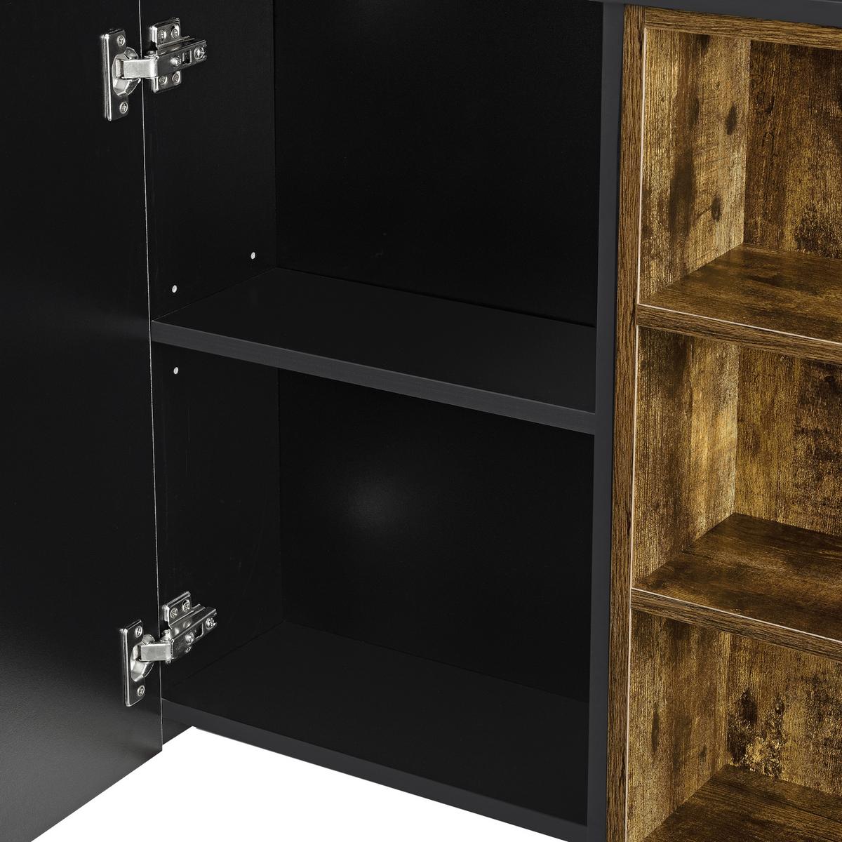 SPIEGELSCHRANK Harstad - Dunkelbraun, Holzwerkstoff (80/64/20cm) - [en.casa]