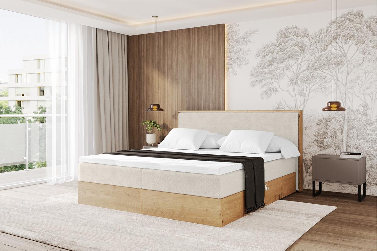 BOXBETT LOLLI9 - 160x200 - H4 Hellbeige - Sandfarben, Holzwerkstoff (160/200cm) - ALTDECOR