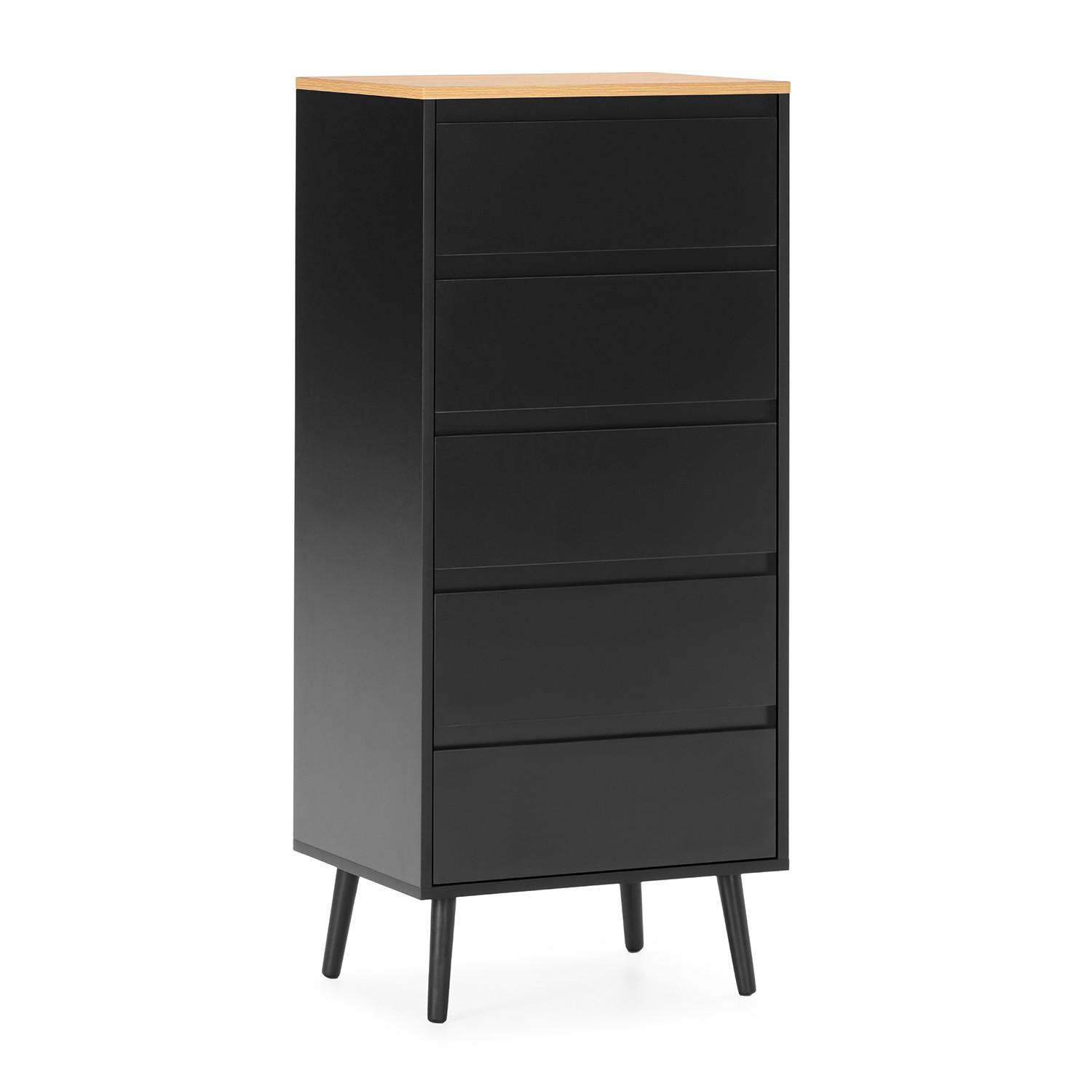 KOMMODE 50/115/40 Desi schwarze Farbe - Schwarz, Holzwerkstoff (50/115/40cm) - VS Venta-stock