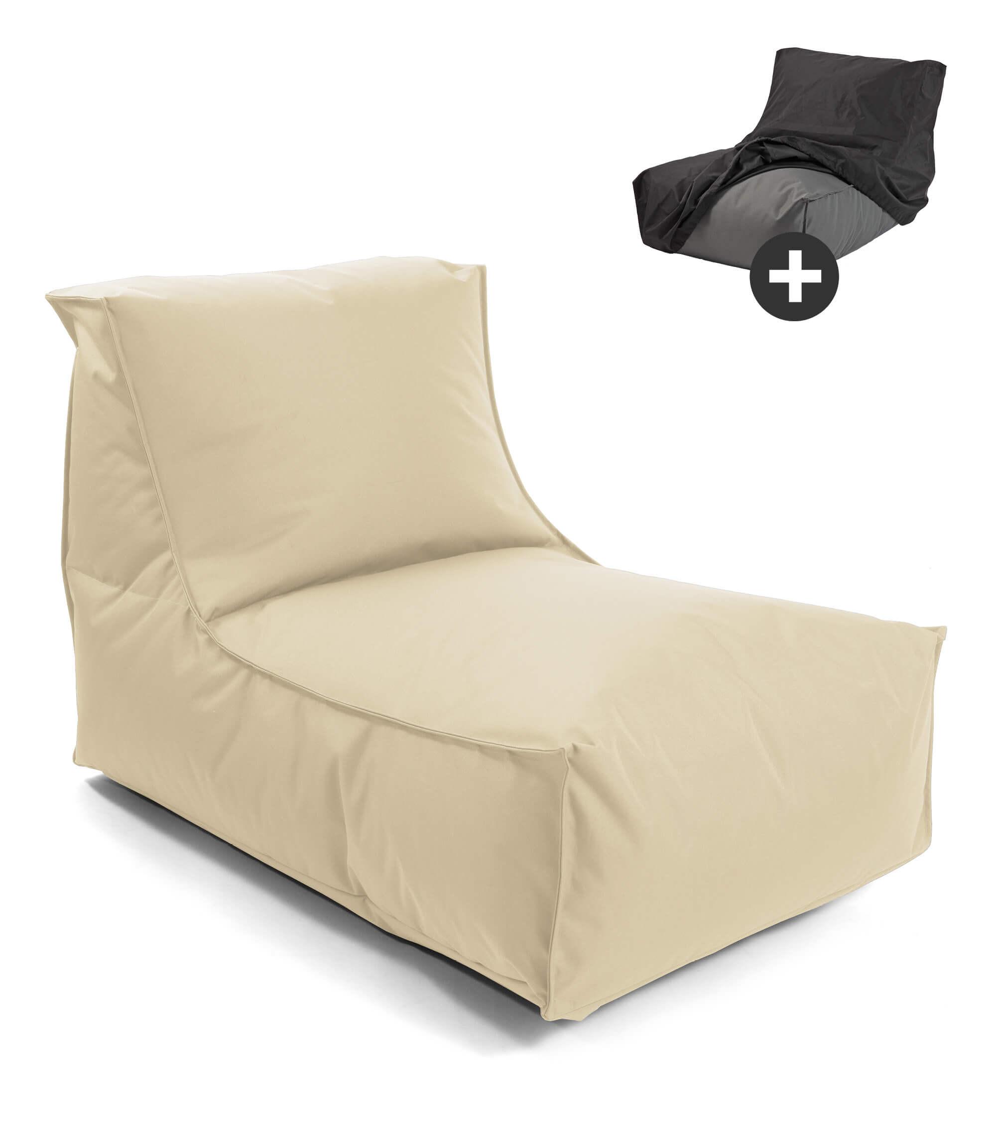 OUTDOOR SITZSACK mit Schutzhülle Der Sundowner - Beige, Textil (60/65/95cm) - Mokebo