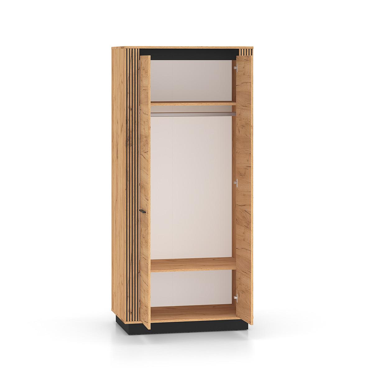 SCHRANK 2 Türen Solal Holz - Braun, Holzwerkstoff (92/200/55cm) - Petits-meubles