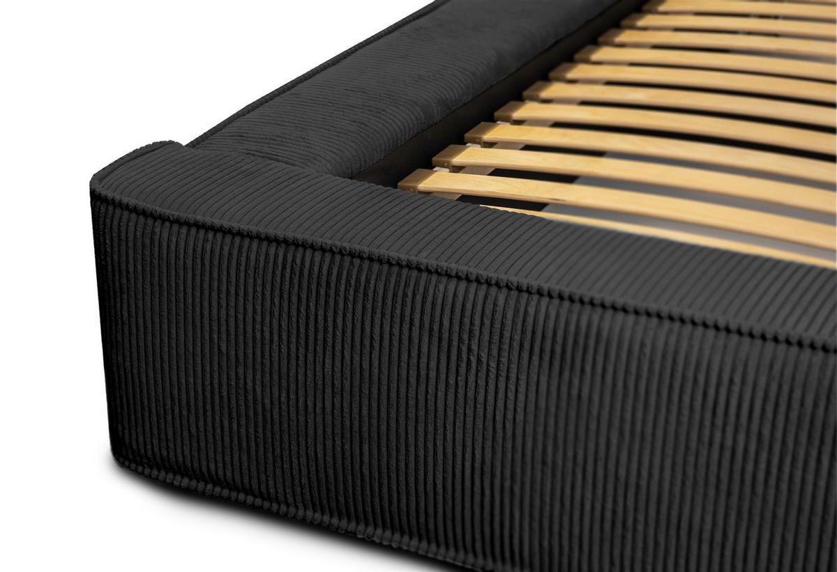POLSTERBETT Modesto In Lincoln - Schwarz, Holzwerkstoff/Textil (160/200cm) - Fun Möbel