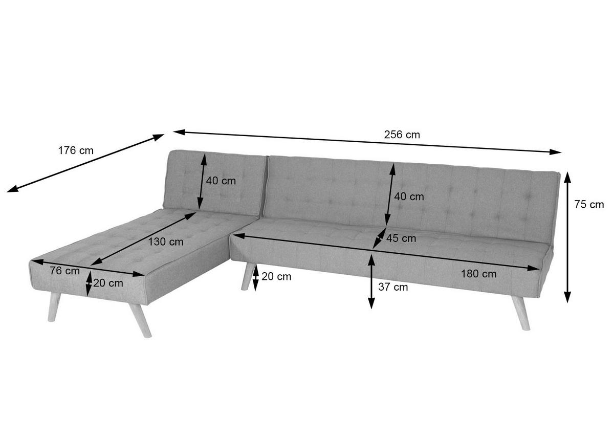 ECKSOFA Anthrazit - Dunkelgrau/Anthrazit, Textil (256/176cm) - MCW