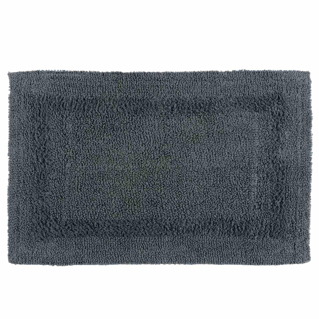 BADEMATTE 50/80 cm, 100% Baumwolle, wendbar - Grau, Textil (50/80cm) - Homescapes