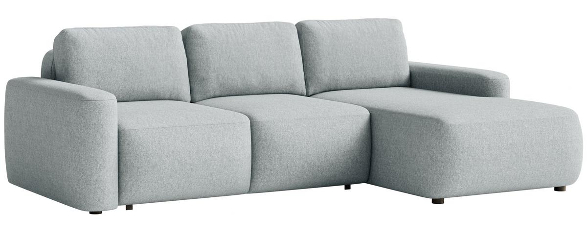 ECKSOFA Carnos Mini Grau Chenille - Schwarz/Grau, Kunststoff/Textil (164/238cm) - Selsey