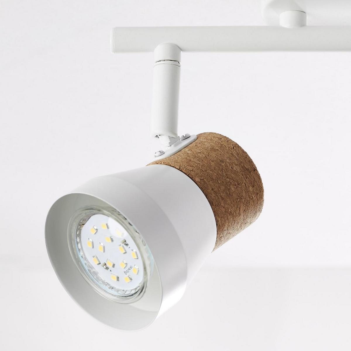 LED SPOT Moka Weiß matt/Braun 8/30/16 cm - Multicolor, Naturmaterialien (8/30/16cm) - Brilliant