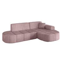 ECKSOFA Ottomane Rechts LIVO-L1 - 252x173x79,5 cm Rosa - Rosa, Holzwerkstoff/Textil (252/173cm) - ALTDECOR