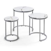 SATZTISCH Bornholm 50/50/55 - Weiß, Holzwerkstoff (50/50/55cm) - [en.casa]