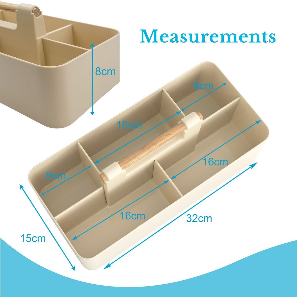 MAKE UP ORGANIZER 32/15.5/8 cm (Beige) - Grün, Kunststoff (15.5/8/32cm) - Intirilife