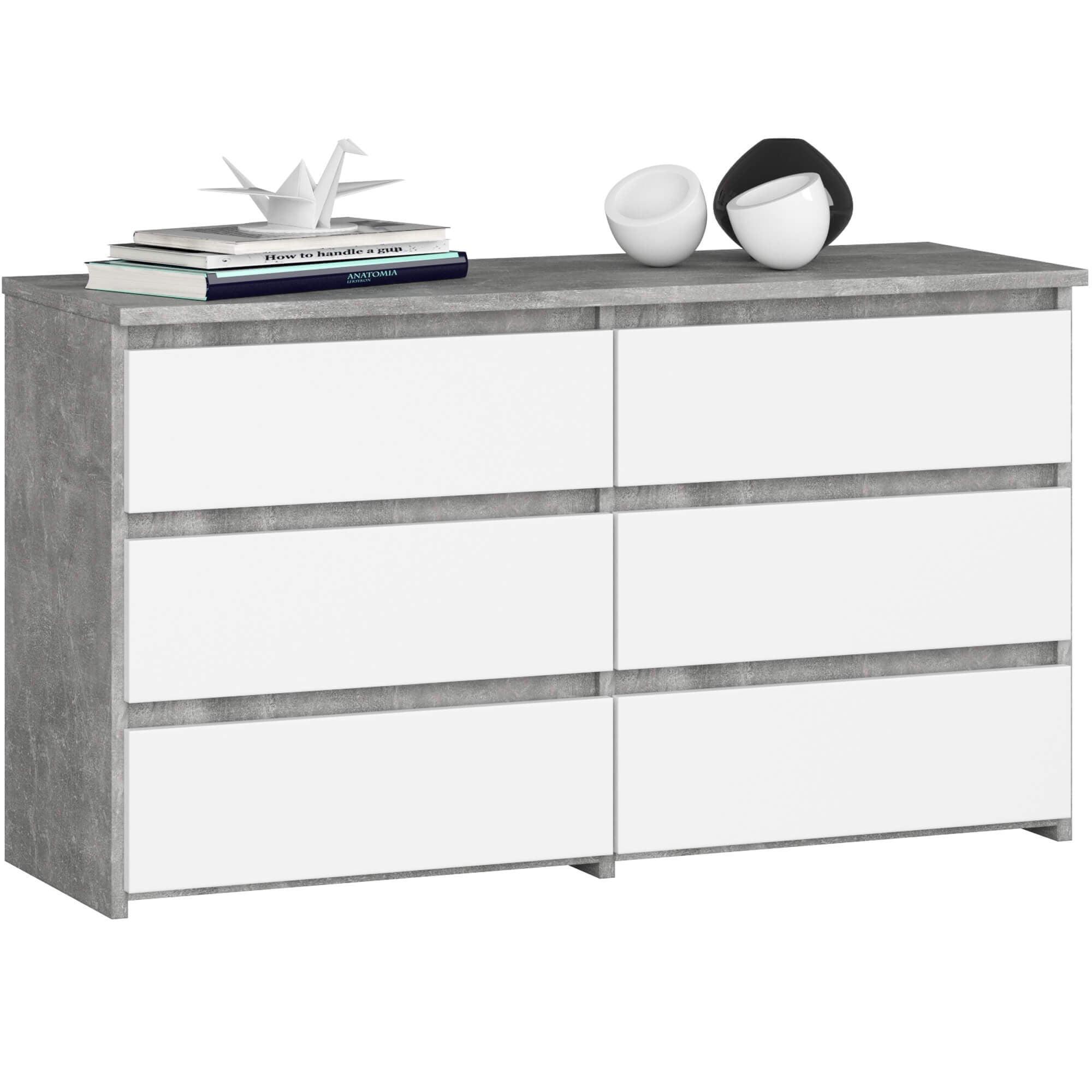 KOMMODE Beton, Weiß 57/100/35 - Weiß, Holzwerkstoff (100/57/35cm) - RAUMHIRSCH FURNITURE