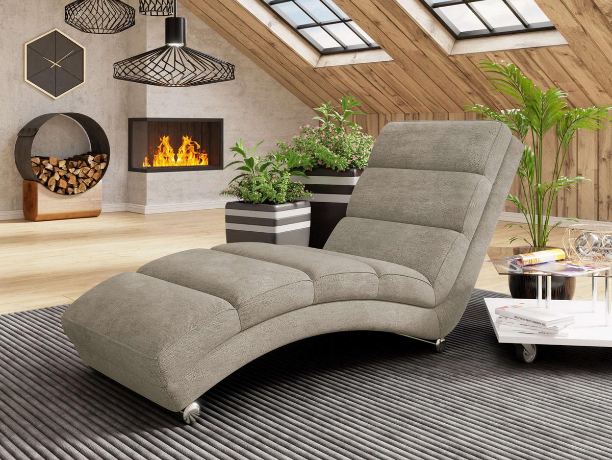 RELAXLIEGE Holiday - Taupe/Chromfarben, Holz/Textil (62/84/180cm) - MIRJAN24