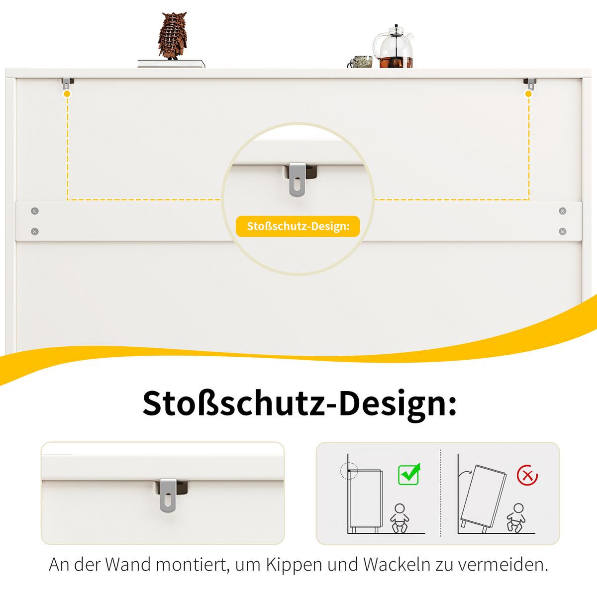 SIDEBOARD 120 cm Weiß mit 2 Türen & verstellbarem Regal im modernen Design - Weiß, Holzwerkstoff (120/71/35cm) - Urban Meuble
