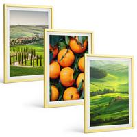 BILDER SET 3er Set - 40x60 cm Goldrahmen - Italienische Landschaft mit Orangen - Goldfarben, Kunststoff (40/60cm) - TULUP
