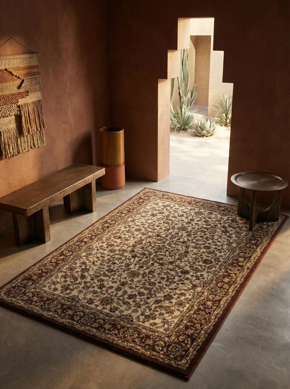TEPPICH Kurzflor GEISLER in Creme, orientalisch, 80 x 150 cm - Beige, Textil (150/80cm) - KADIMA DESIGN