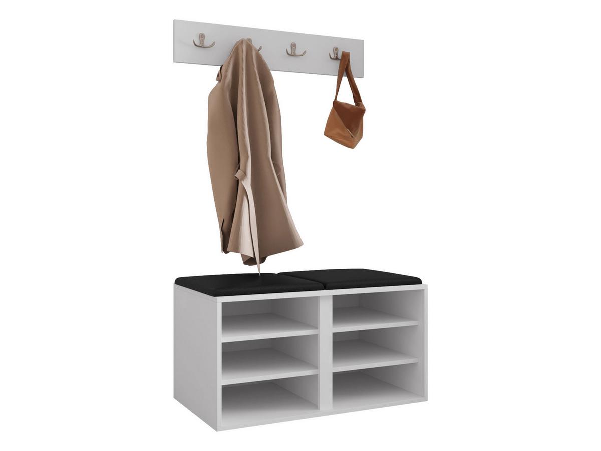 GARDEROBEN-SET Orion VI - Nussbaumfarben/Schwarz, Holzwerkstoff/Kunststoff (84/42/46cm) - MIRJAN24