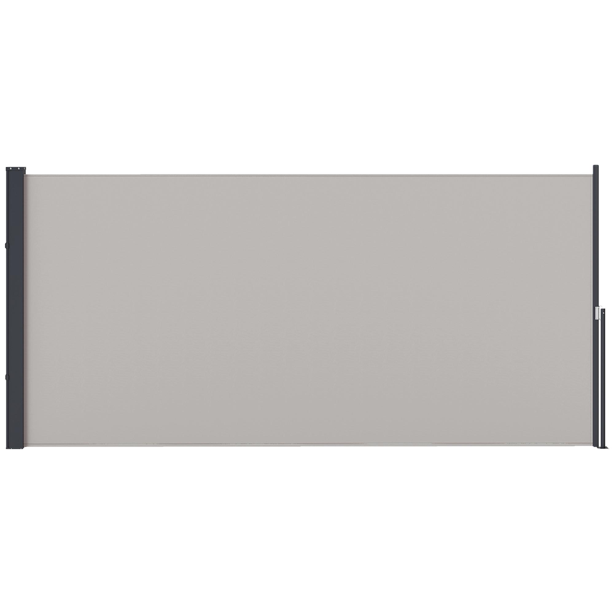 SEITENMARKISE, Hellgrau, 300L x 100H cm/300L x 140H cm, Polyesterstoff, Metall - Hellgrau, Kunststoff (3.5/140cm) - Outsunny