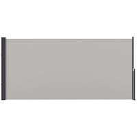 SEITENMARKISE, Hellgrau, 300L x 100H cm/300L x 140H cm, Polyesterstoff, Metall - Hellgrau, Kunststoff (3.5/140cm) - Outsunny