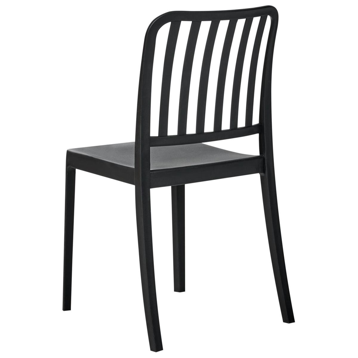 GARTENSTUHL 4er-Set Schwarz Sersale - Schwarz, Kunststoff (42/82/47cm) - Beliani