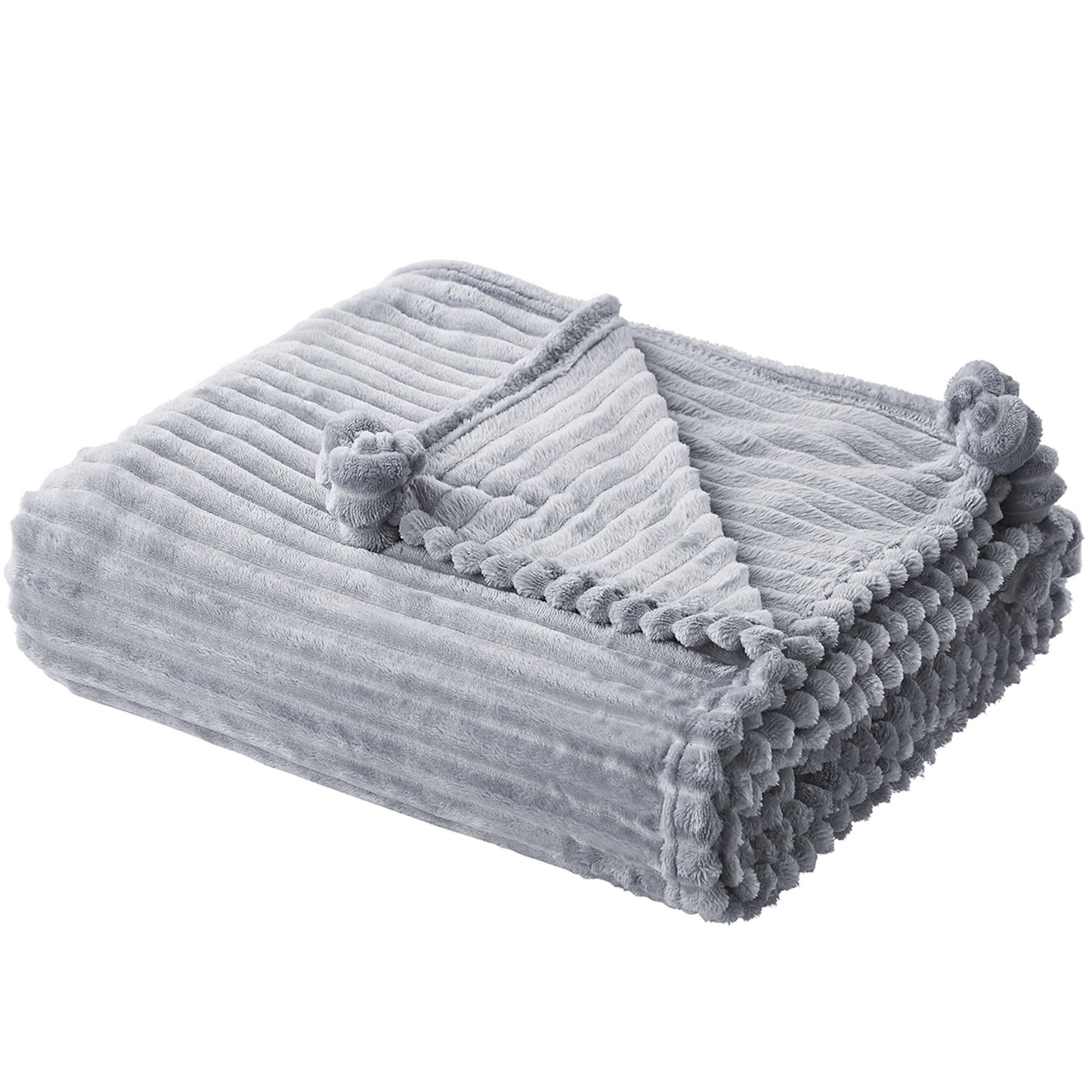 DECKE Grau Kaweri 150/200 cm - Grau, Textil (150/200cm) - Beliani