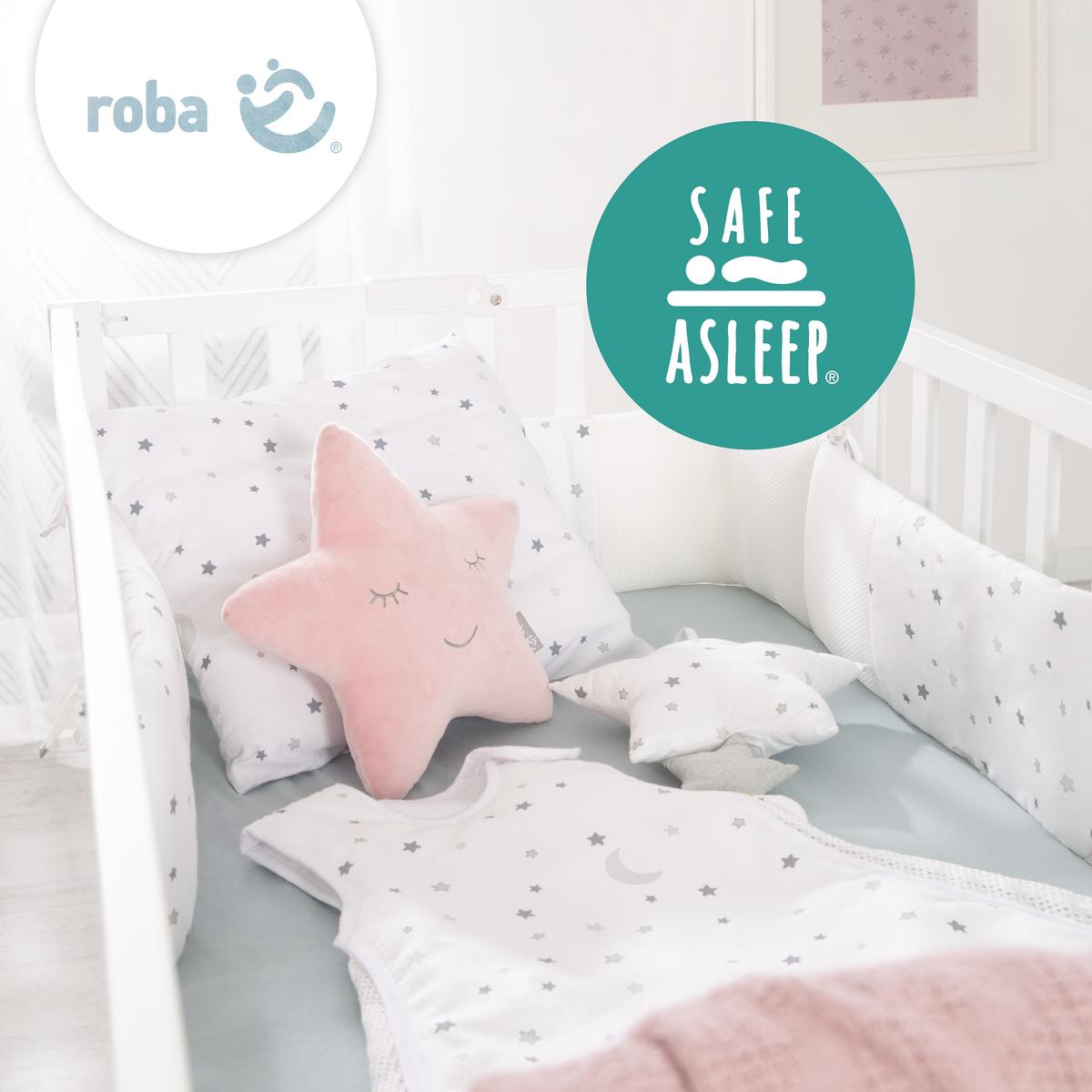 BABYBETT mit Matratze Easy Sleep 70 x 140 cm - Weiß, Holzwerkstoff/Textil (70/140cm) - Roba